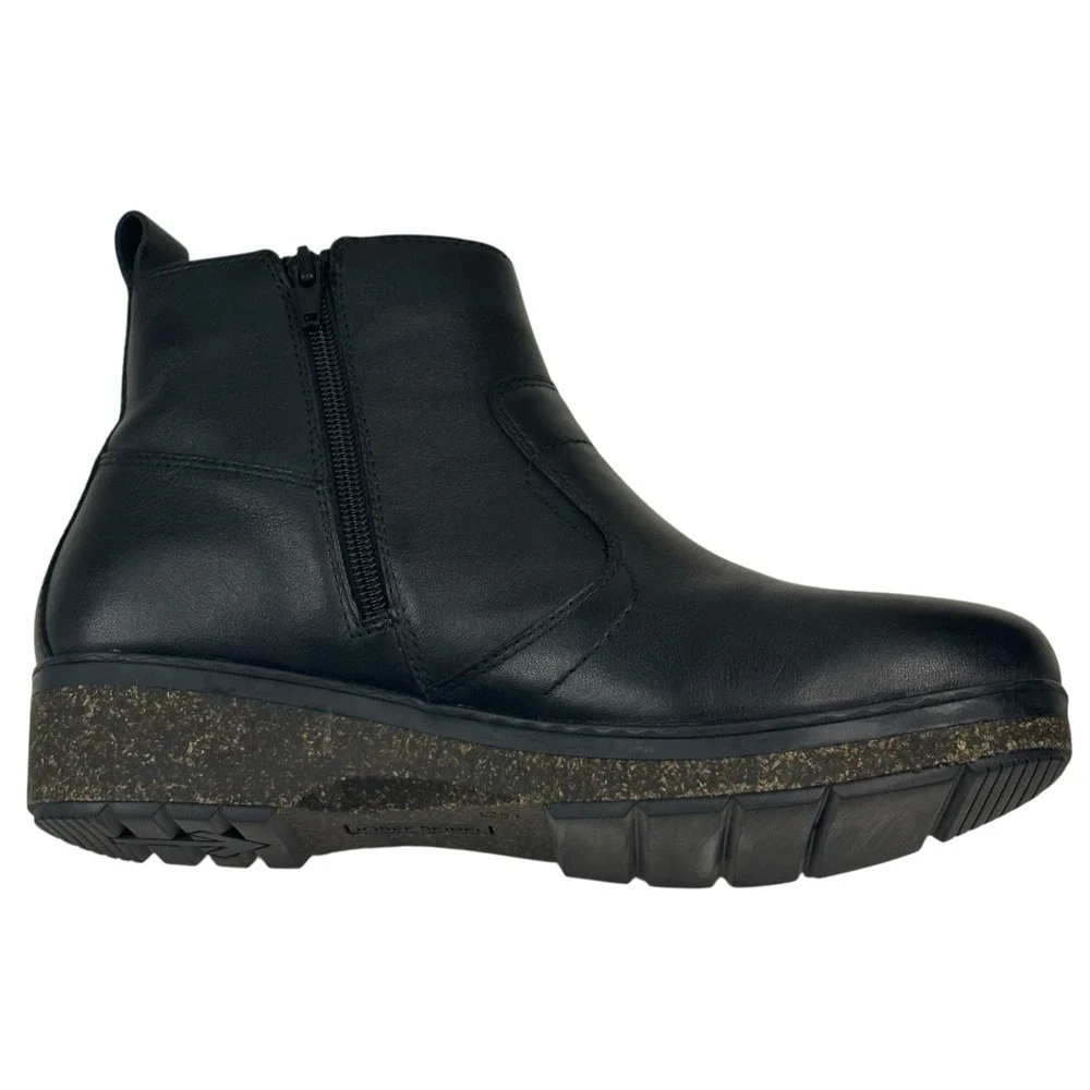Josef Seibel Darla 02 Black Leather Ankle Boots Womens EU 40 US 9-9.5 New $170